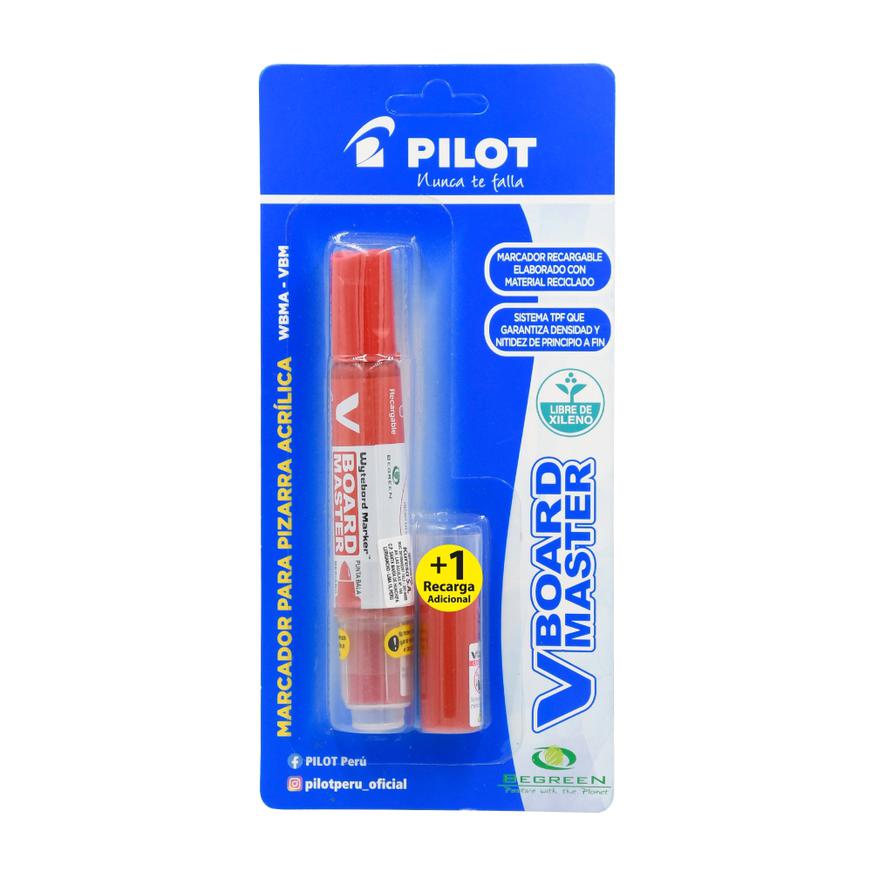 Plum&oacute;n Para Pizarra Pilot Wbma-Vbm + Recarga Rojo image number 0