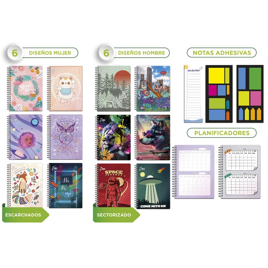Cuaderno Cuadriculado Anillado Loro A5 Con Liga Surtido 160 Hojas image number 0